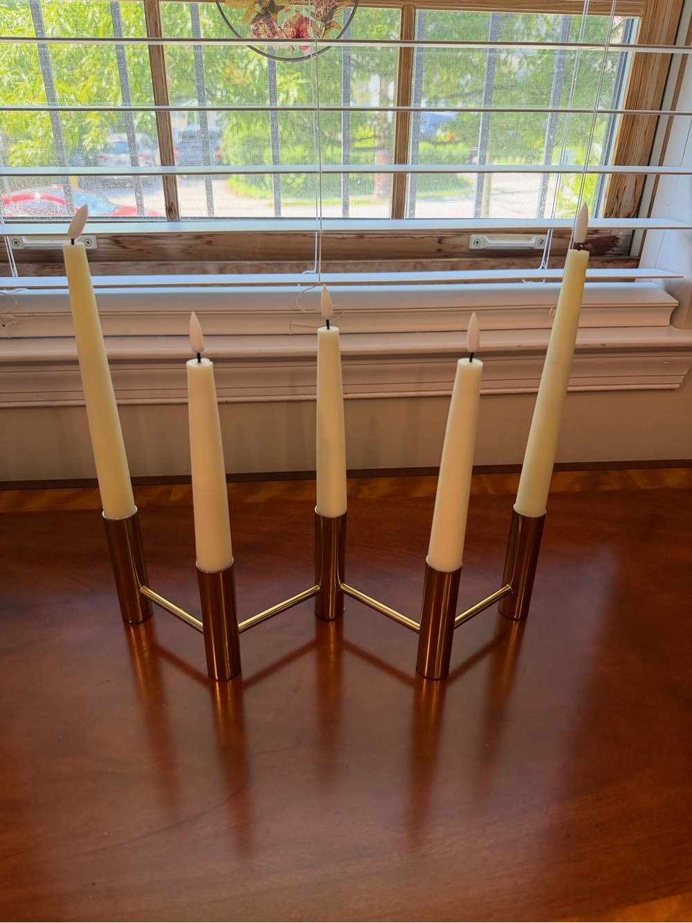 West Elm Brass 5-Arm Candle Holder